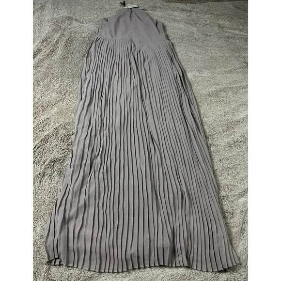 TFNC GREY BRIDESMAID MAXI DRESS PLEATED RUCHED WEDDING PARTY PLEAT LONG 8 New - Picture 15 of 16